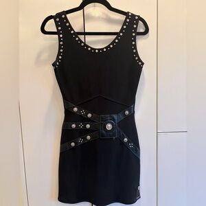 Vintage 90s Black Studded Dress